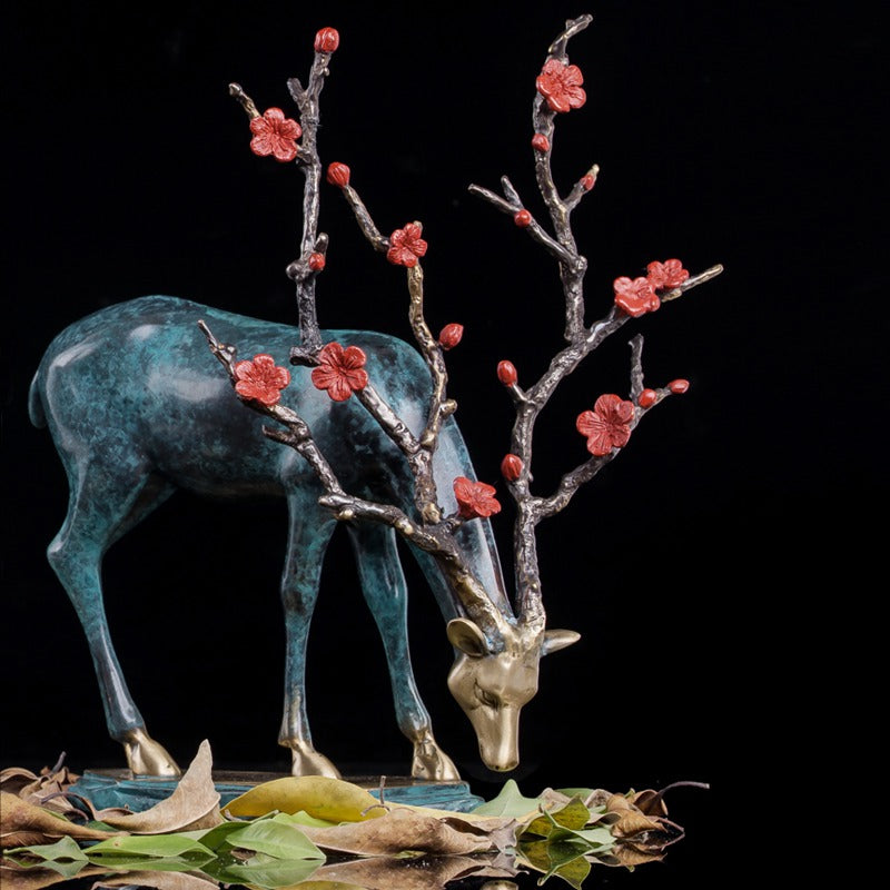 Copper Elk With Plum Blossom