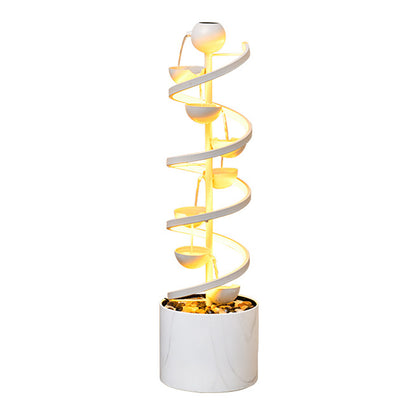 Modern Light Luxury Flowing Water Floor Fountain Ornament