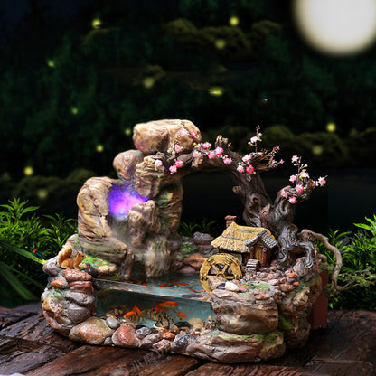 Water Wheel Fountain With Fish Tank