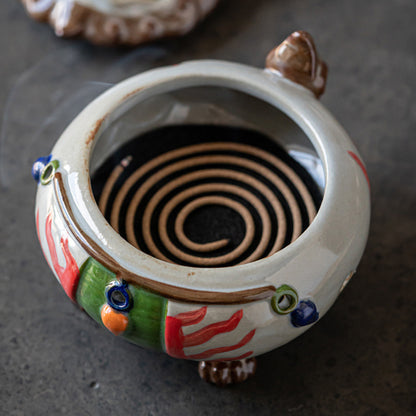 Auspicious Beast Spiral Cone Incense Burner