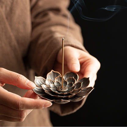 Metal Lotus Stick Incense Holder