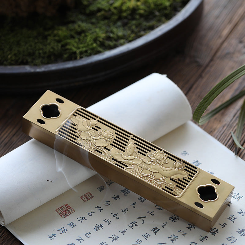 Copper Lotus Stick Incense Box