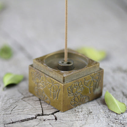 Brass Lotus Stick Incense Box