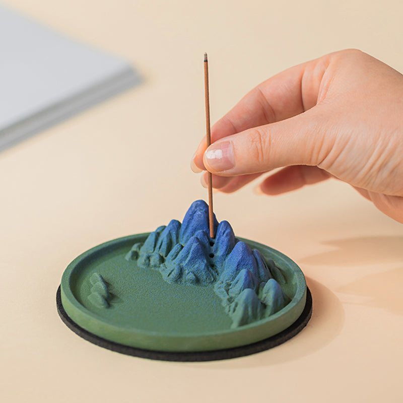 Ceramic Mountains Incense Holder