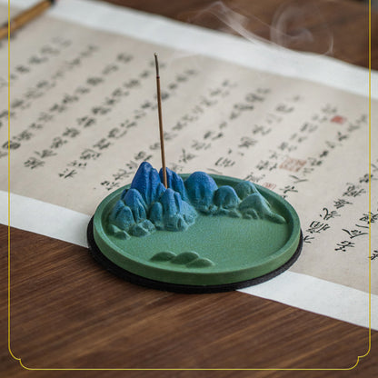 Ceramic Mountains Incense Holder