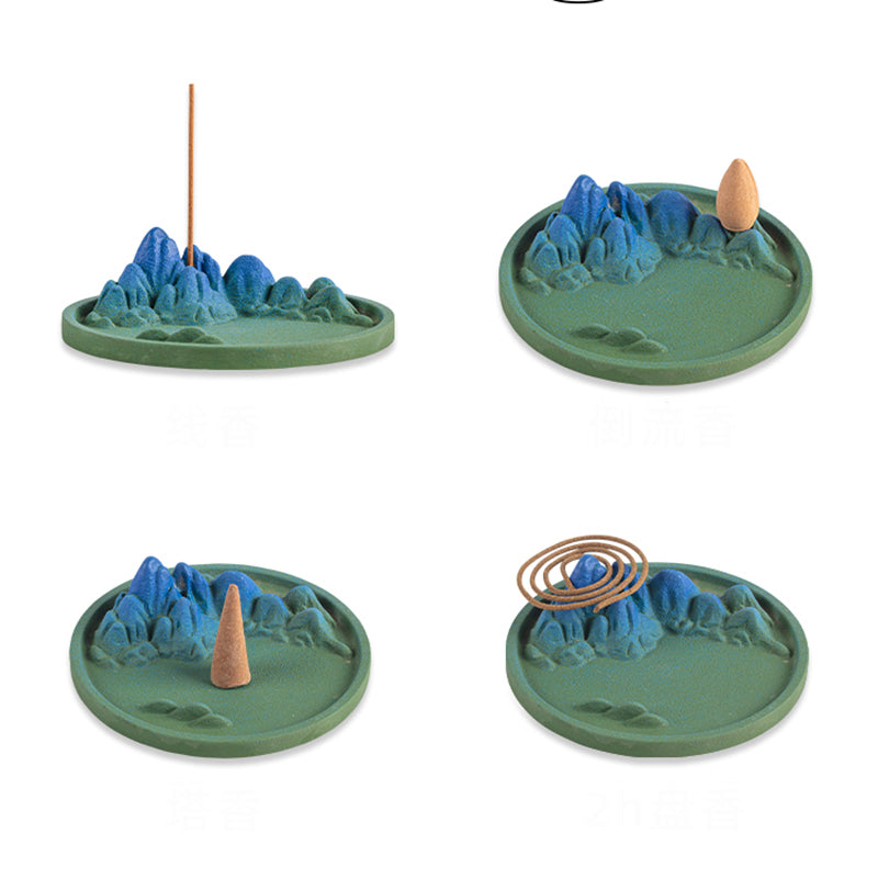 Ceramic Mountains Incense Holder