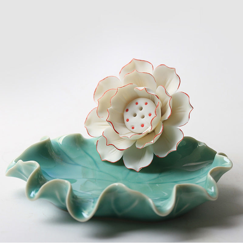 Porcelain Lotus Stick Incense Holder