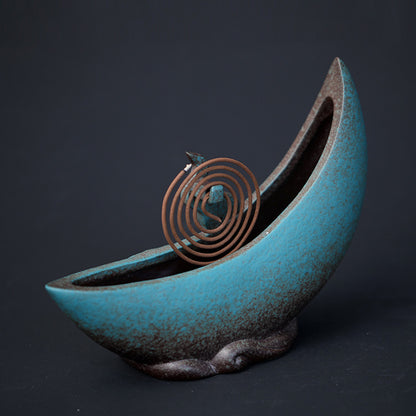 Ceramic Half Moon Incense Holder