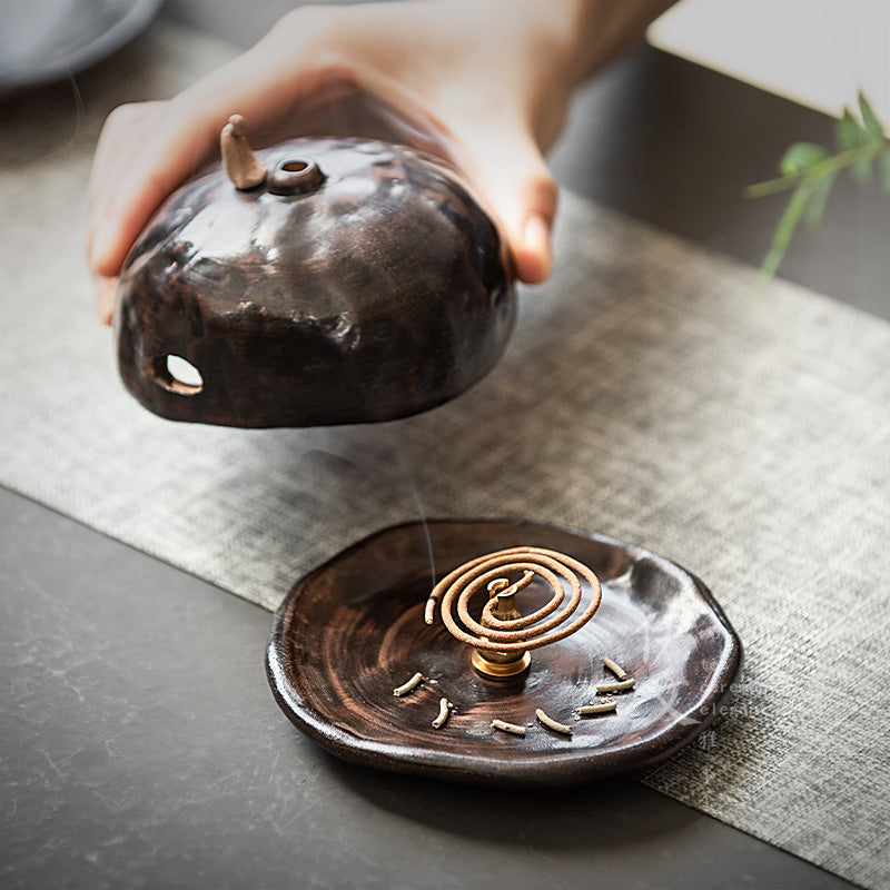 Wood Grain Cone Incense Holder