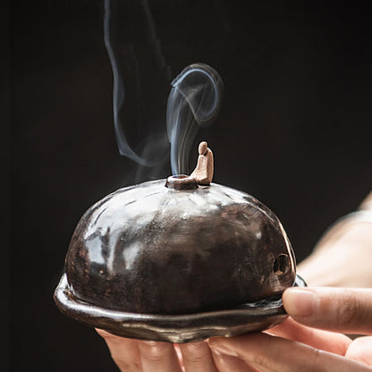 Wood Grain Cone Incense Holder