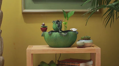 Chinese Green Lotus Indoor Water Fountain