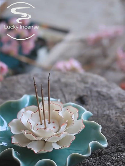 Porcelain Lotus Stick Incense Holder