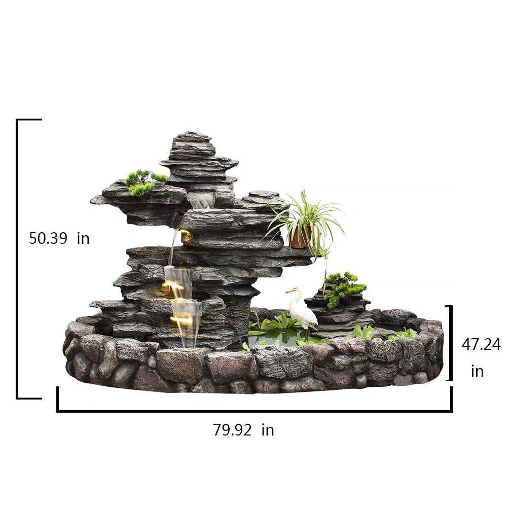 Mountain Shaped Flowing Water Waterfall Fountain